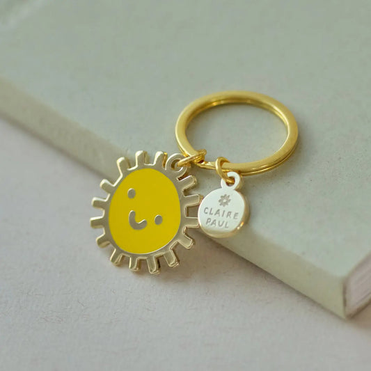 Sleutelhanger bagcharm emaille Smiley Zon - Claire Paul