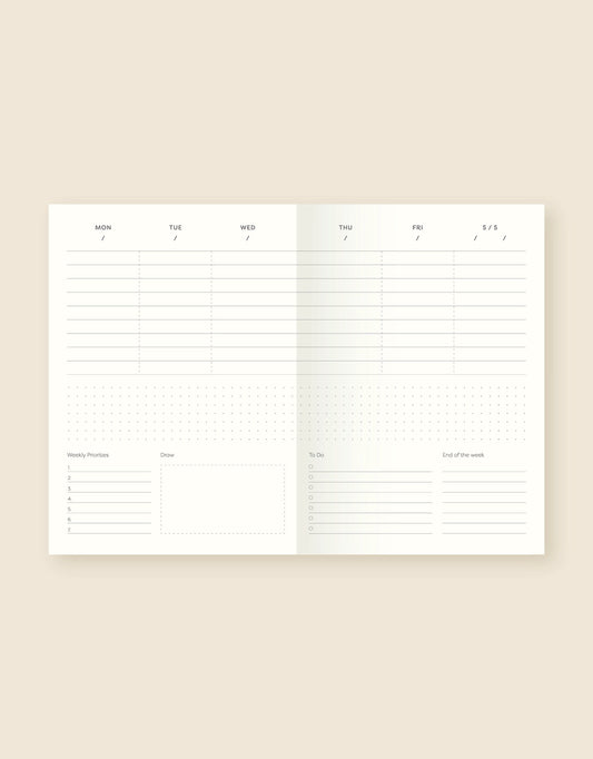 Fin Studio Undated Planner - Hubi (Weekly Planner)