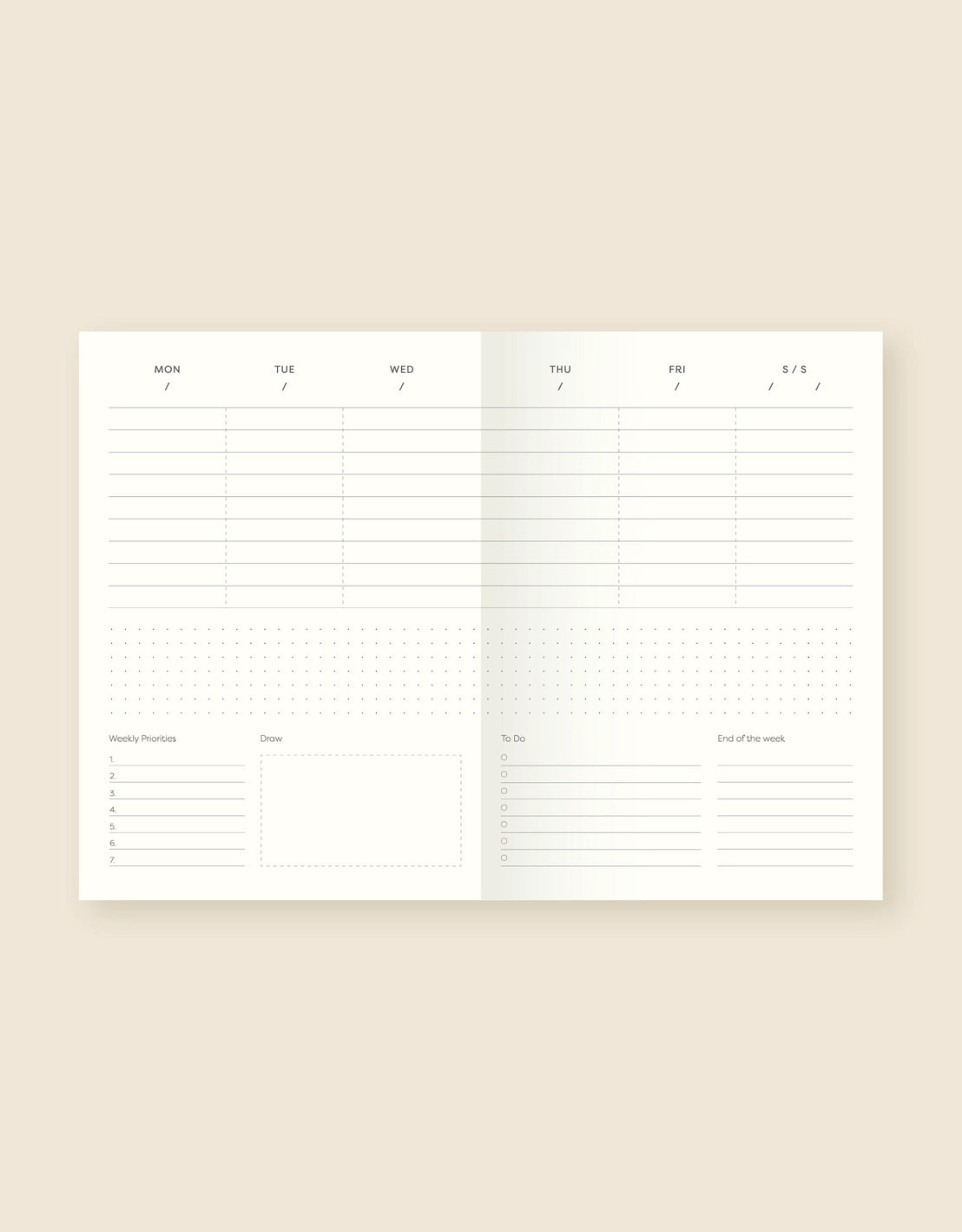 A6 Weekplanner Datumloos Hubi - Fin Studio