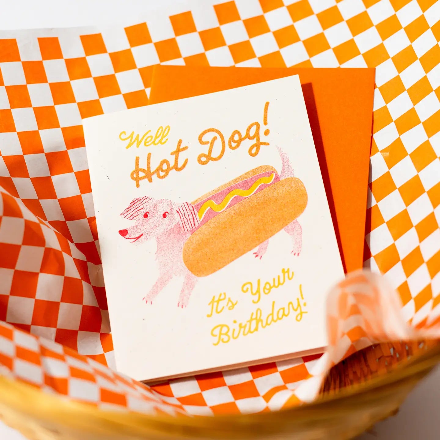 Bromstad Printing Co. - Risograph Verjaardagskaart 'Hot Dog' A2