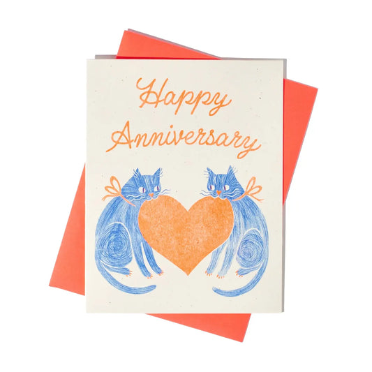 Jubileumkaart Katten met hart - Bromstad Printing Co.