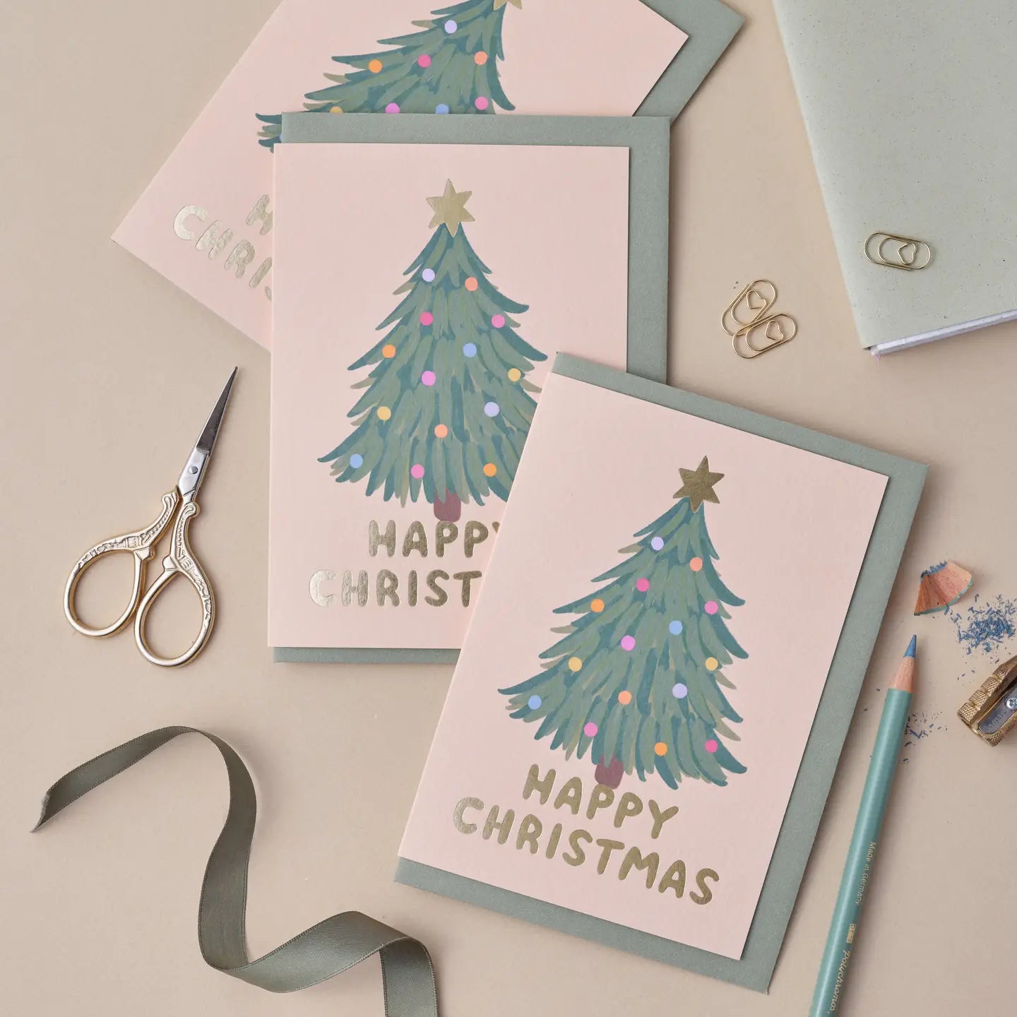 Claire Paul Kerstkaart A6 - Happy Christmas Tree