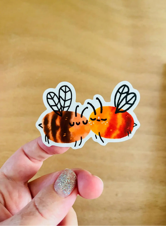 Bloemkolie Vinyl Sticker - Bijen