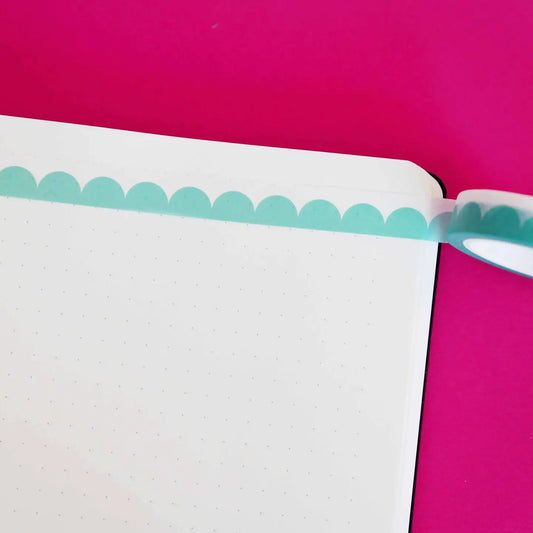 Nutmeg and Arlo Washi tape - Turquoise Schelpjes (smalle washi)