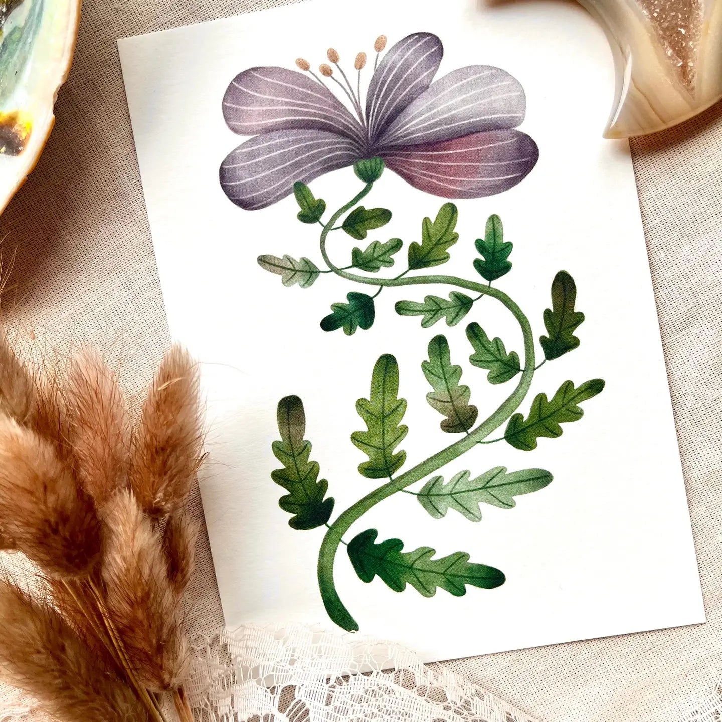 Nikki Dotti - A6 Wenskaart 'Purple Flower'