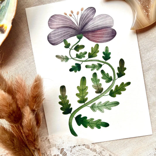 Nikki Dotti - A6 Wenskaart 'Purple Flower'