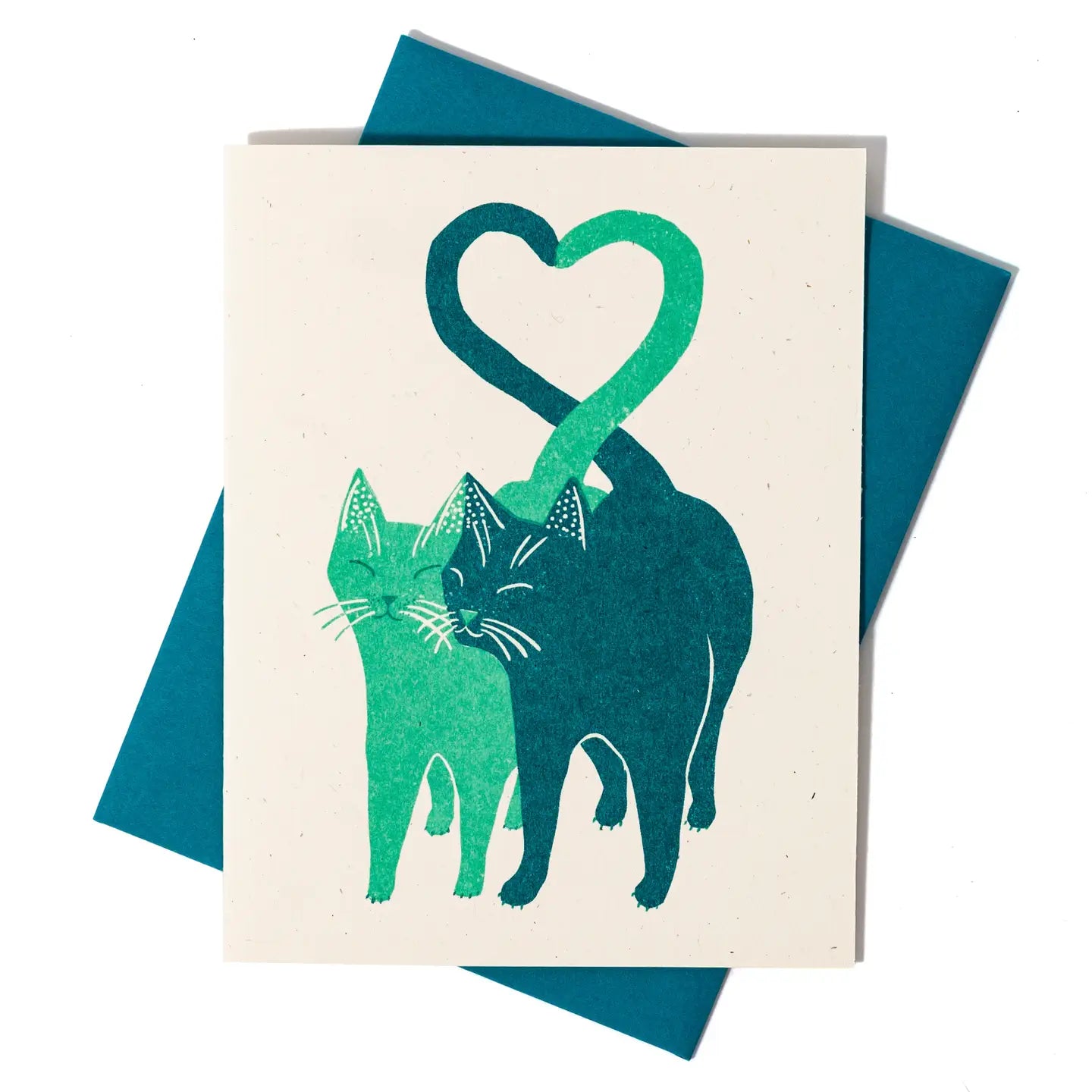 Bromstad Printing Co. - Risograph Valentijnskaart 'Loving Cats Green'