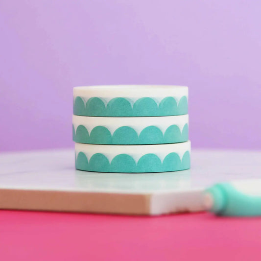 Nutmeg and Arlo Washi tape - Turquoise Schelpjes (smalle washi)
