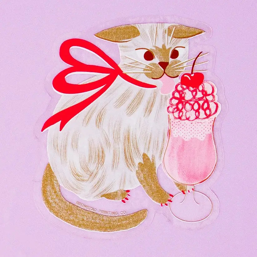 Sticker Milkshake Cat - Bromstad Printing Co.