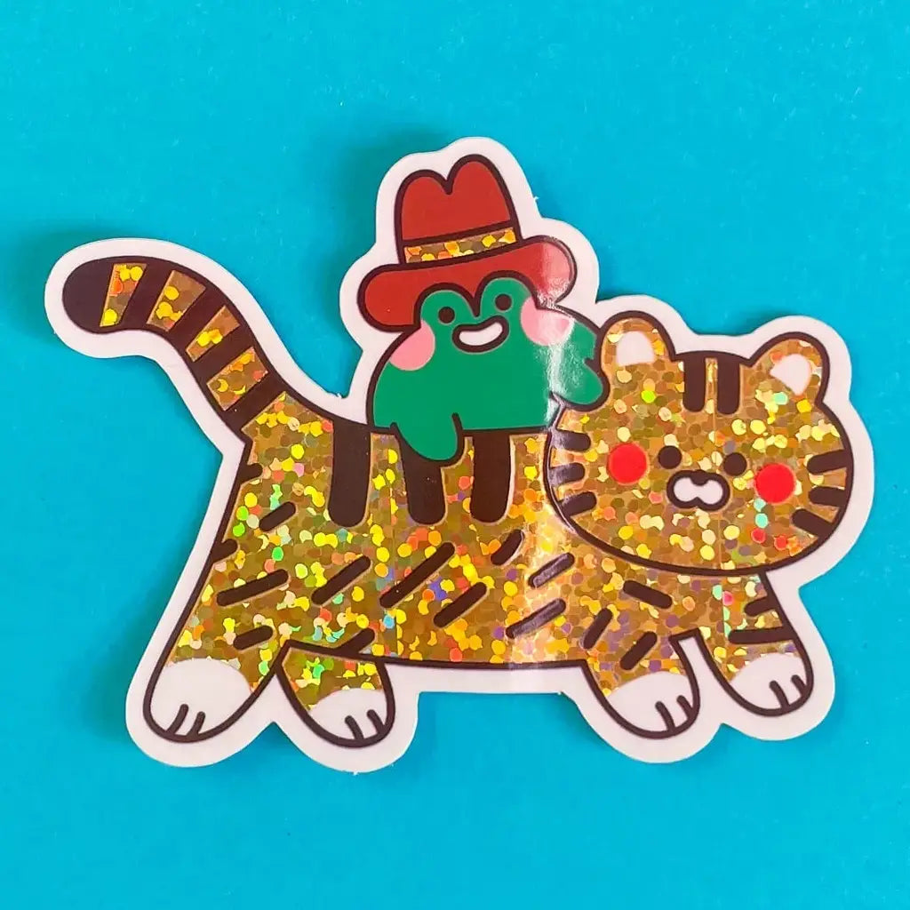 Sticker deels holografisch Bobby Tiger - Niniwanted