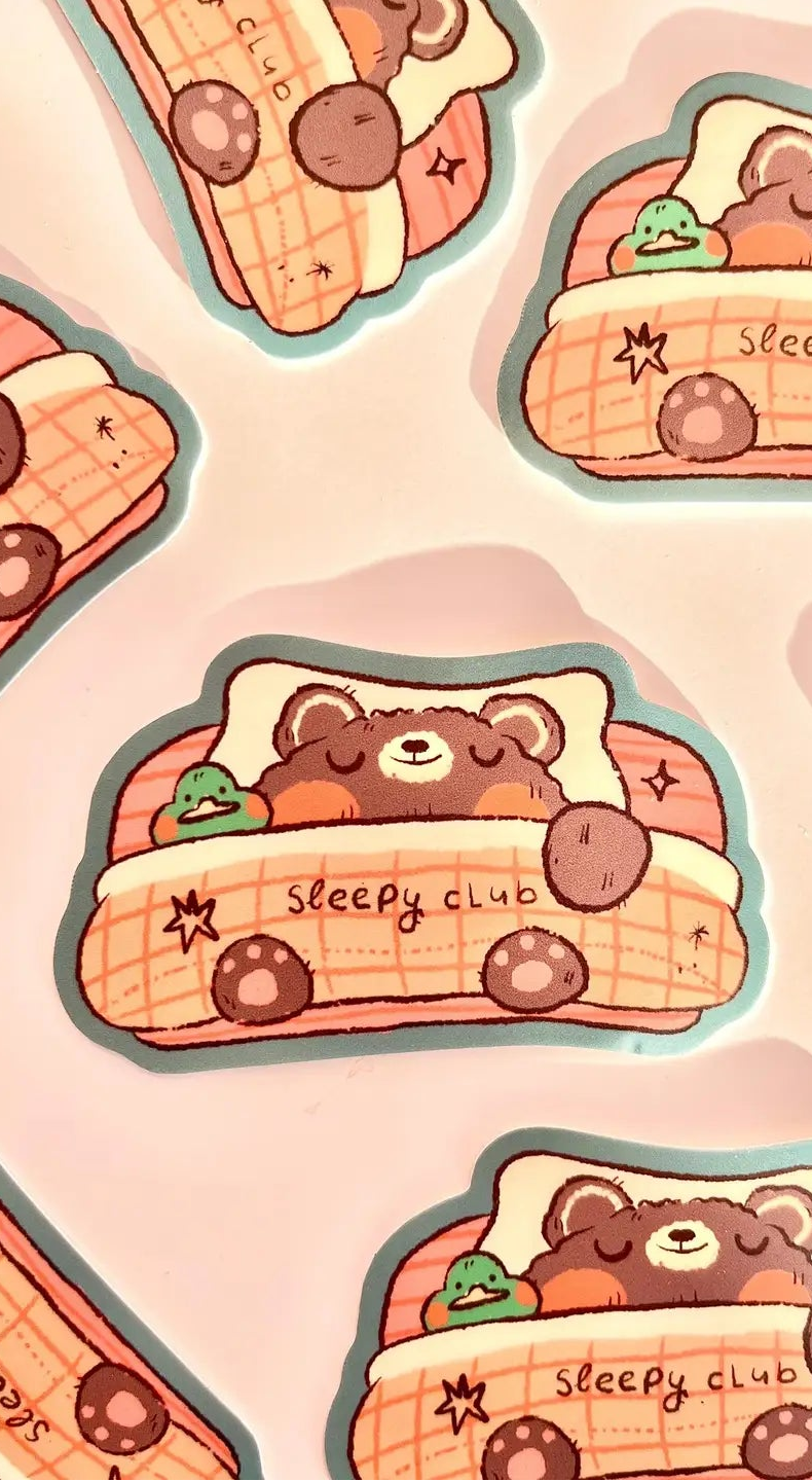 Sticker Vinyl Sleepy Club - Bloemkolie