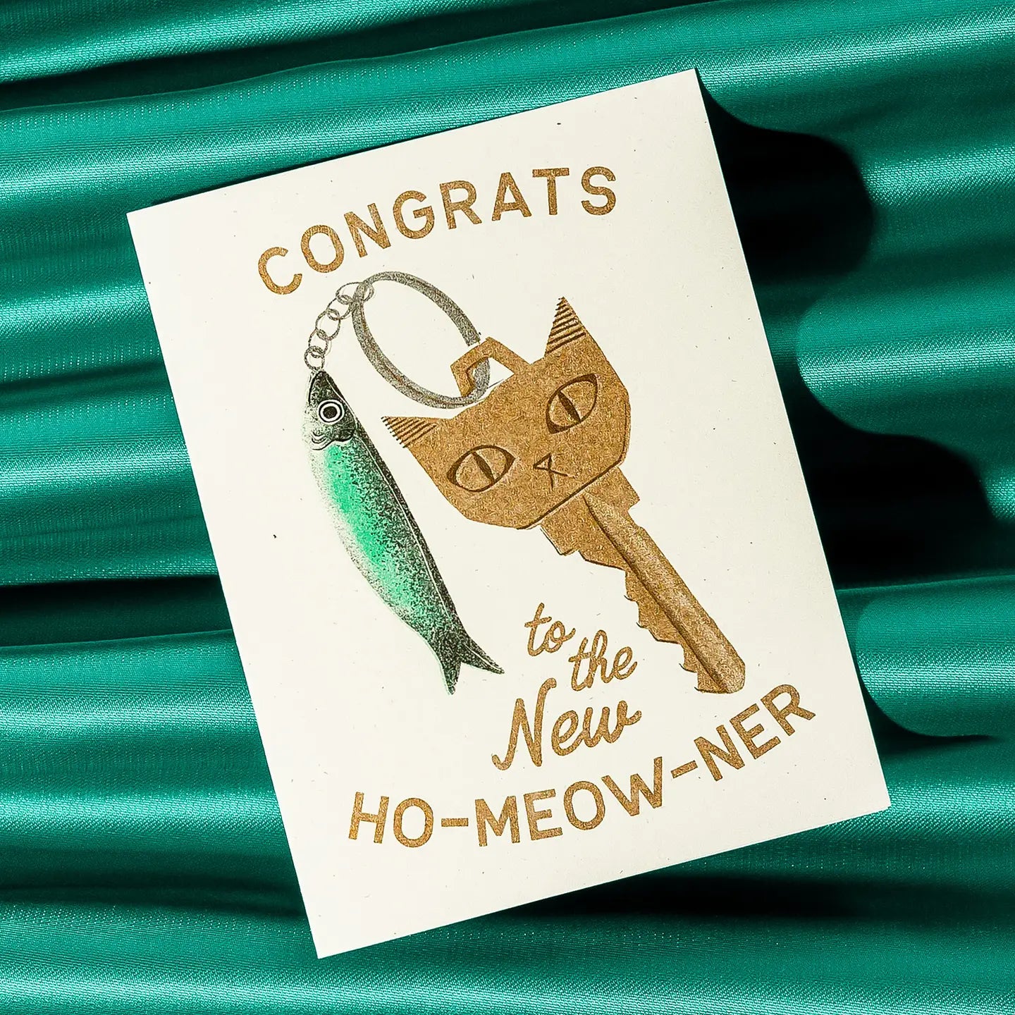 Wenskaart Proficiat aan de nieuwe Ho-Meow-Ner - Bromstad Printing Co.