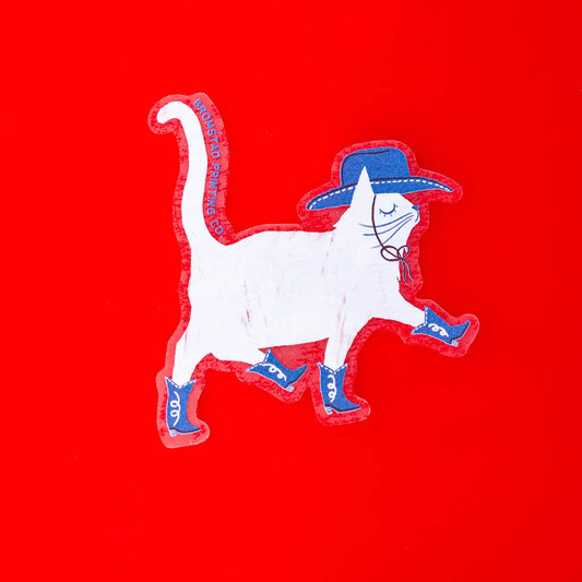 Bromstad Printing Co. 'Cowboy Cat' - Clear Sticker