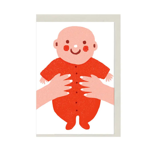 The Printed Peanut Stationery Geboortekaart - Red Baby A7