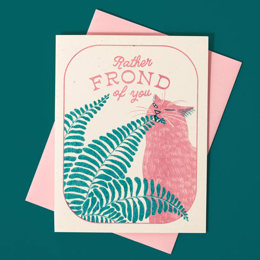 Bromstad Printing Co. - Risograph Wenskaart 'Rather Frond of You'