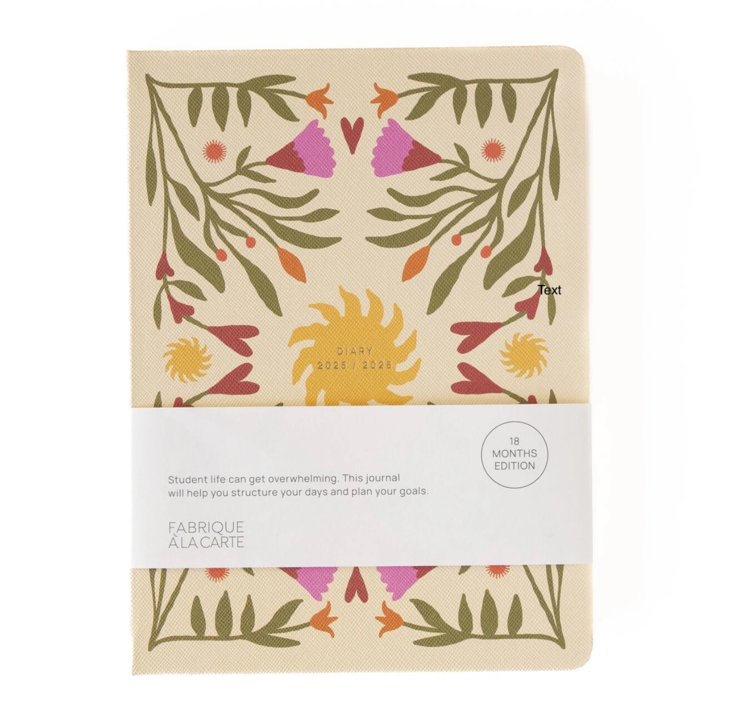 A-Journal Fabrique Schoolagenda 2025/2026 – Sun Beige