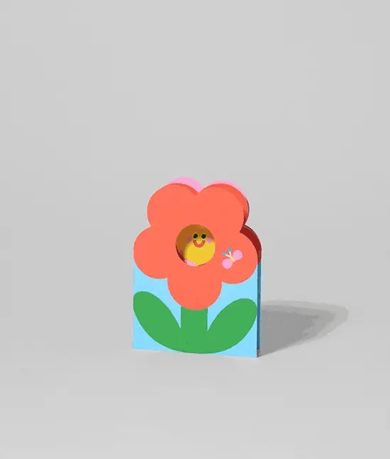 Uitklapbare verjaardagskaart Bug & Flower - Wrap