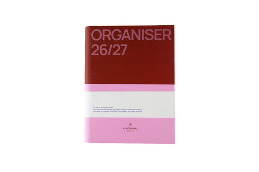 Planner 2026 2027 Spiral Organiser Pink 25x19 - A-Journal