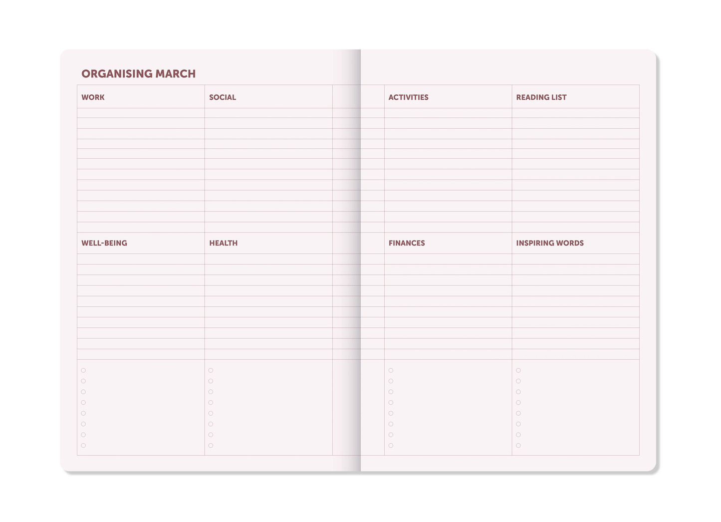 Planner 2026 2027 Pink 25x19 - A-Journal