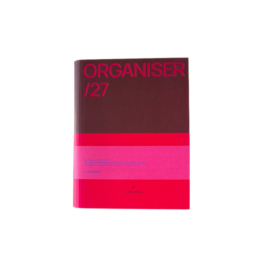 Planner 2027 Diary Spiral Organiser Bordeaux Pink 25x19 - A-Journal Agenda