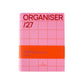 Planner 2027 Diary Spiral Organiser Checkered Pink Red 25x19 - A-Journal