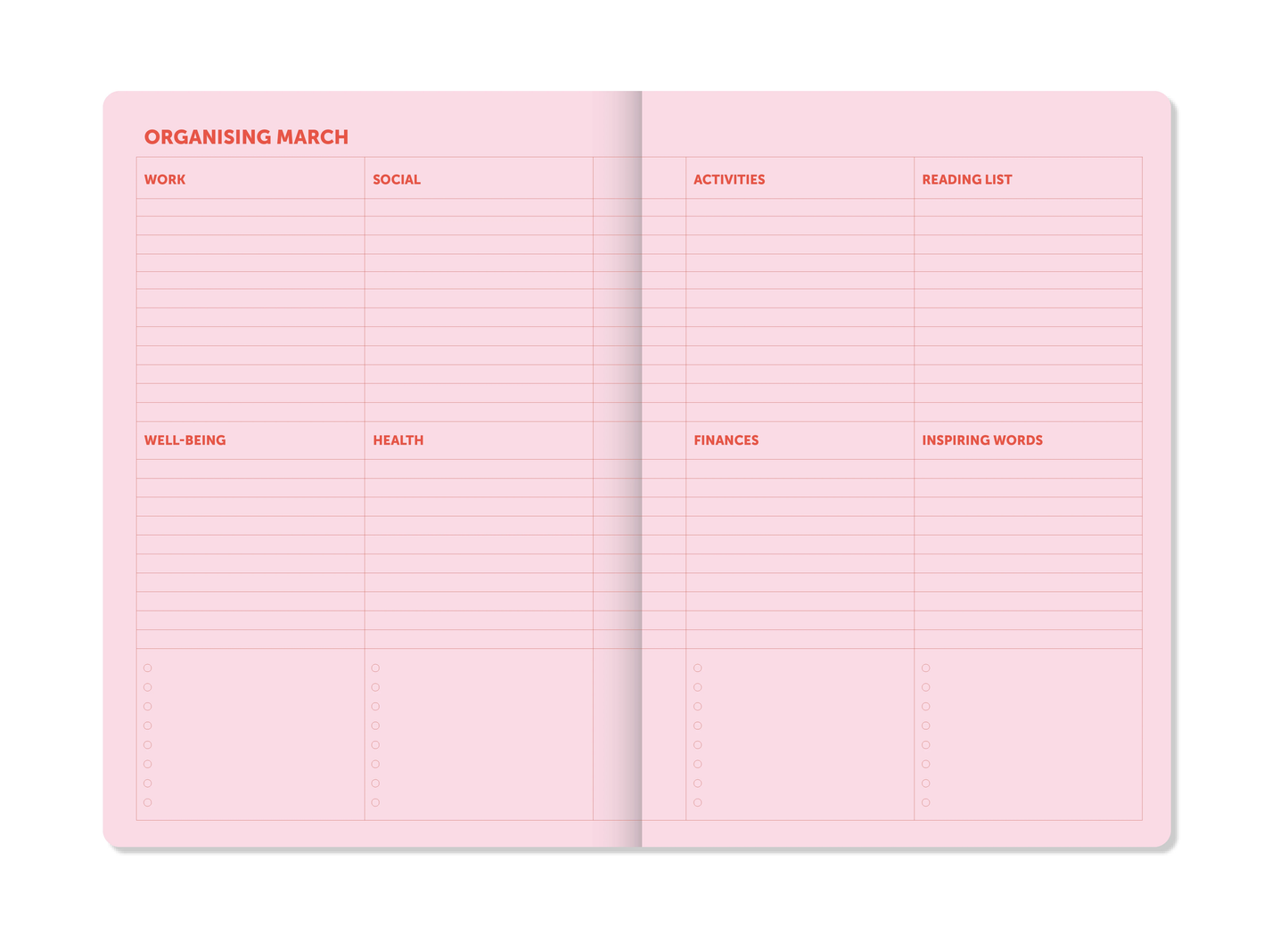 Planner 2026 2027 Pink 25x19 - A-Journal