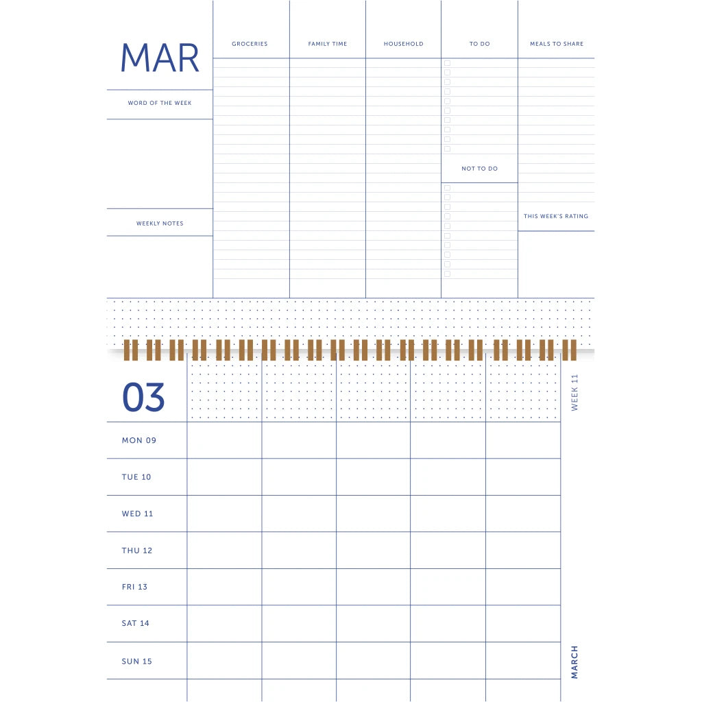 A-Journal Family Planner - Flow Blue 2026