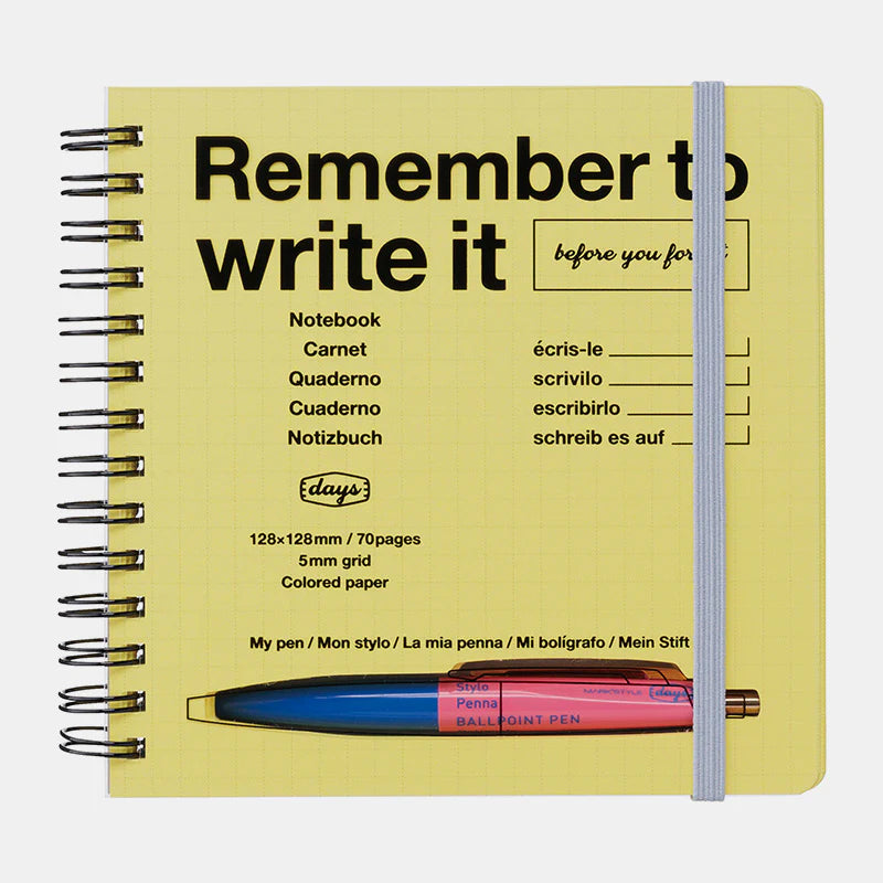 Notitieboek Square Grid Days Yellow - Storage.it