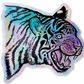 Tiger holografische - Sticker 10x10cm