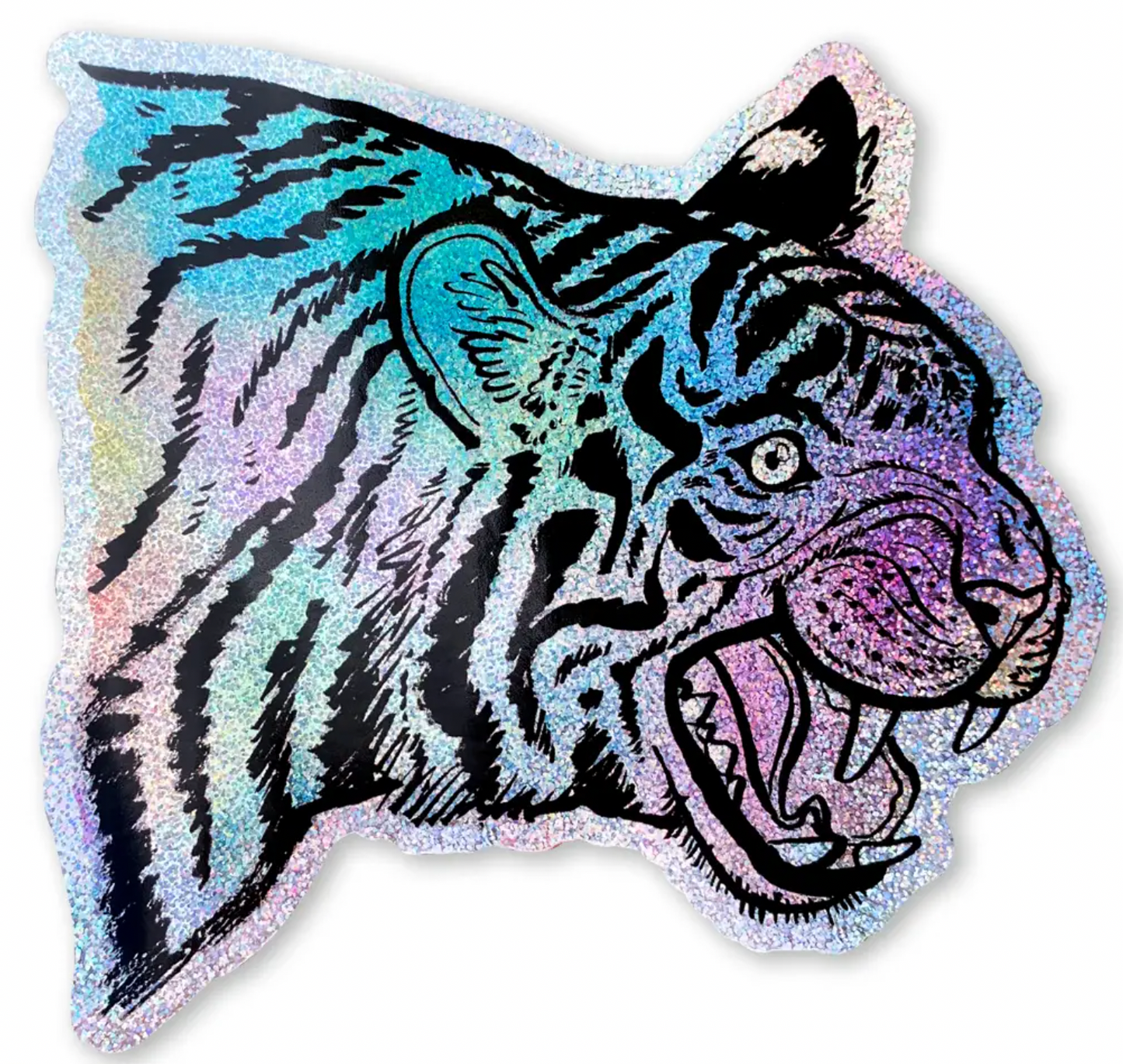 Tiger holografische - Sticker 10x10cm