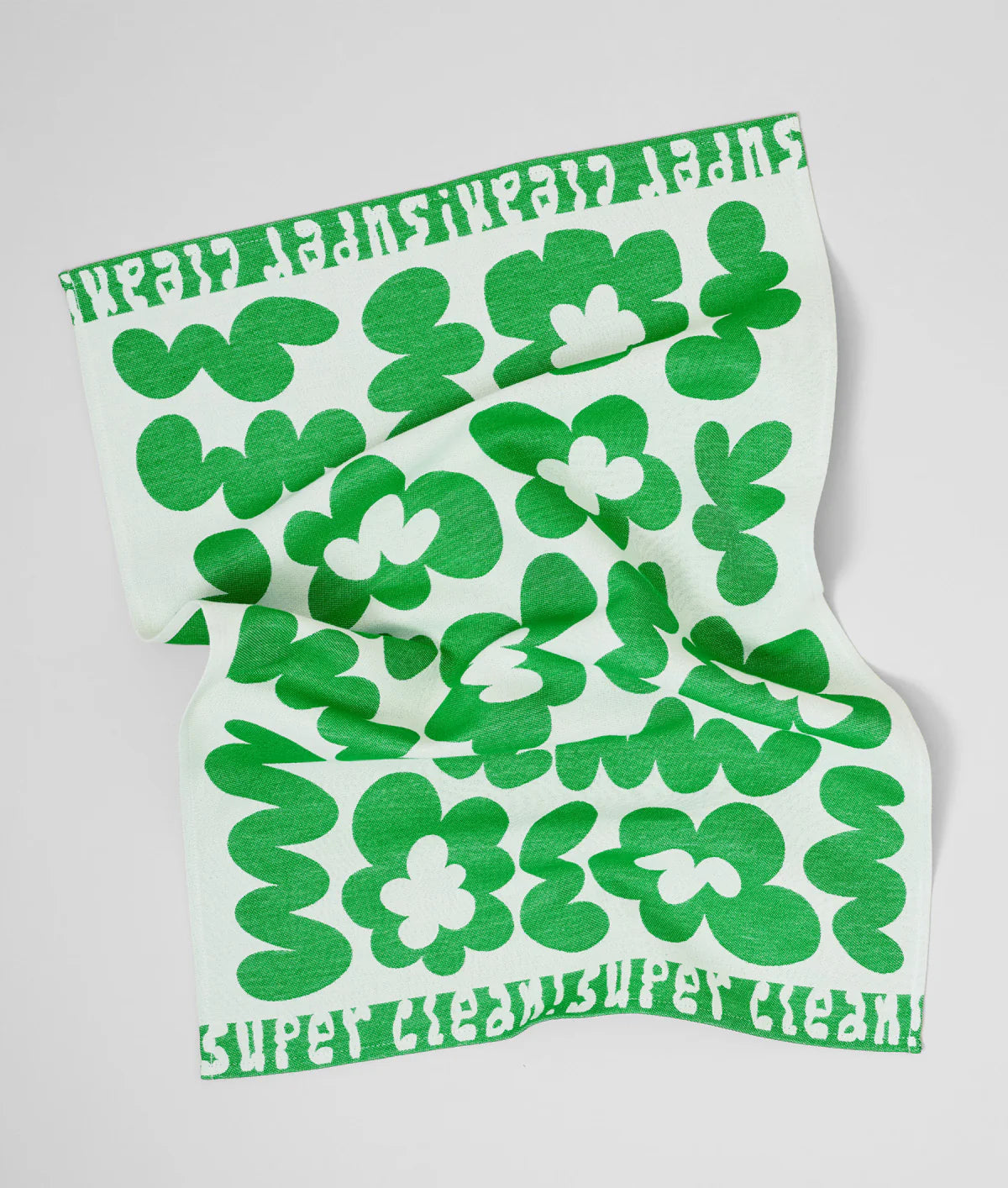 Tea towel Super Clean Green Flowers - Wrap