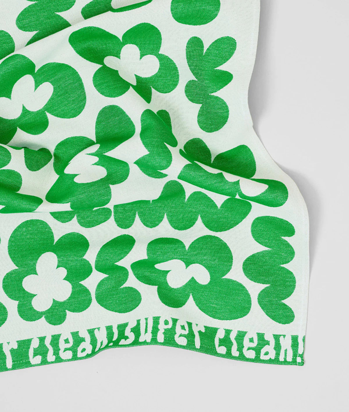 Tea towel Super Clean Green Flowers - Wrap