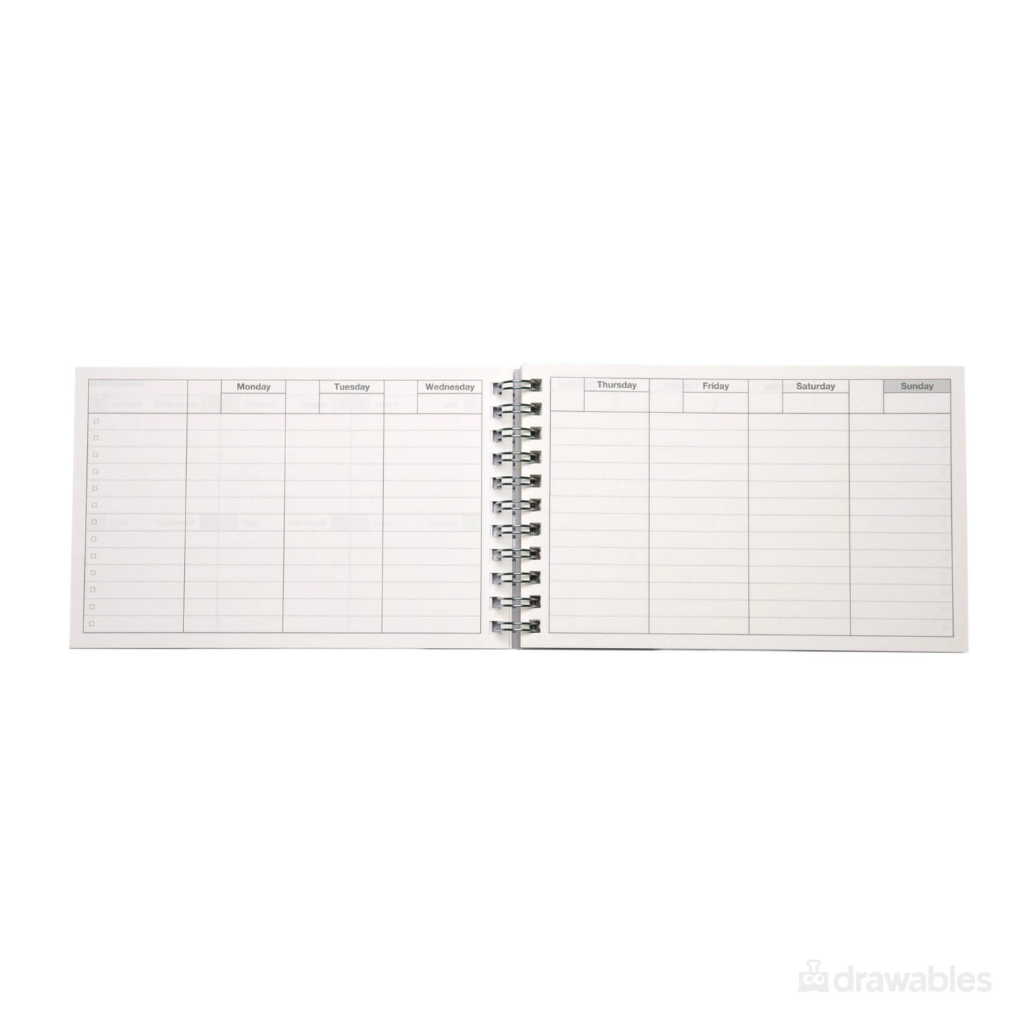 Datumloze Weekly Planner A6 Grijs - Mark’s Inc. Days