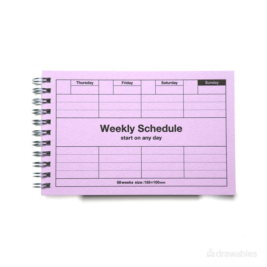 Datumloze Weekly Planner A6 Licht Paars - Mark’s Inc. Days