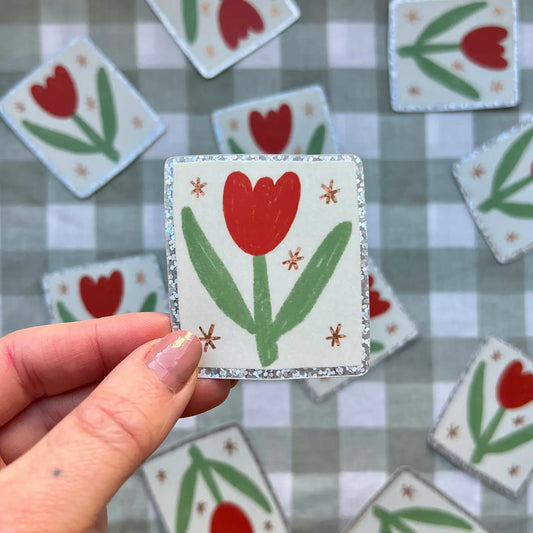 Claire Paul - Sticker 'Holografische Tulp'