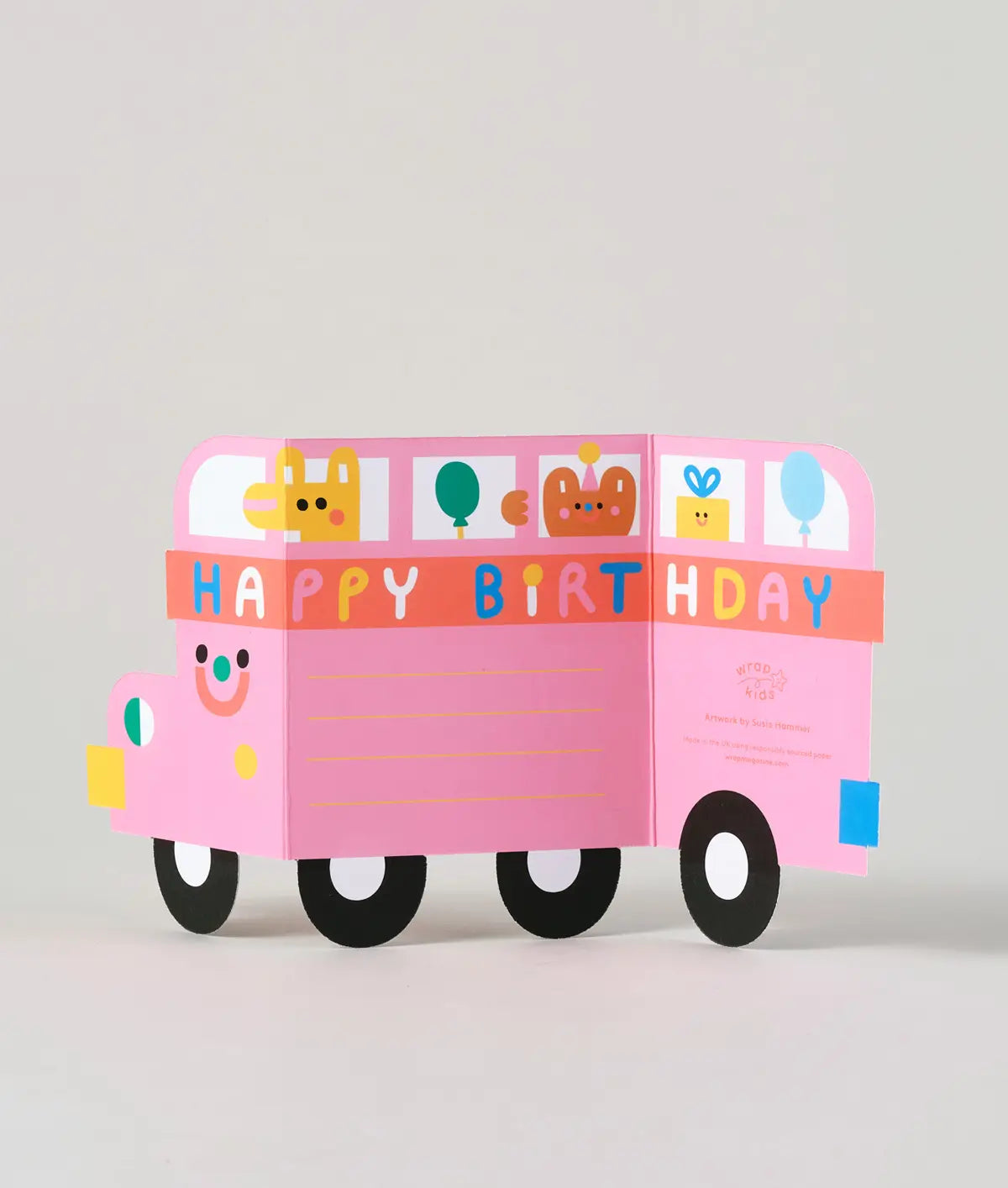 Wrap Uitklapbare wenskaart - 'Birthday Bus'