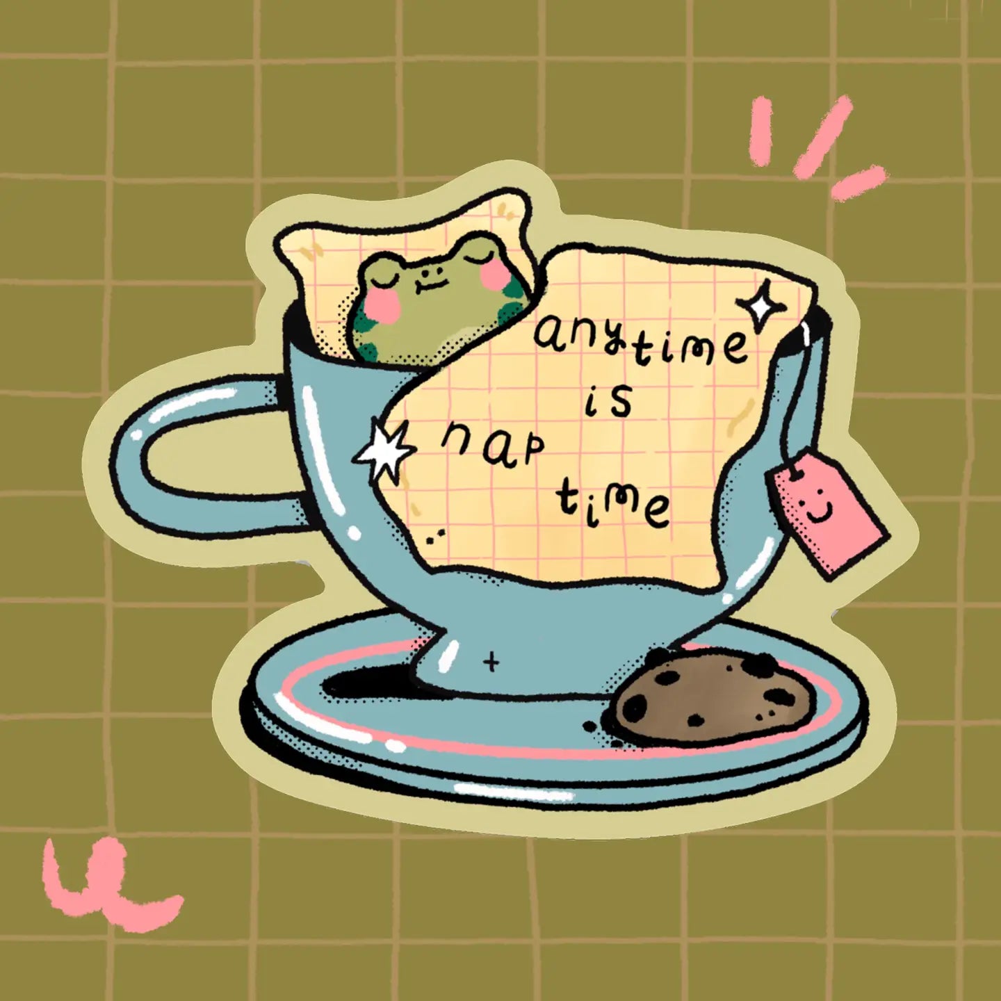 Bloemkolie Vinyl Sticker - Naptime frog