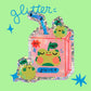 Bloemkolie Glitter Sticker - Froggo Appelsap