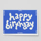 Wrap Wenskaart - 'Happy Birthday' Blauw in reliëf