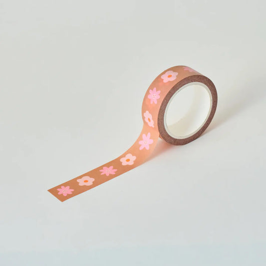 Claire Paul - Washi Tape 'Roze en Bruine bloemen'