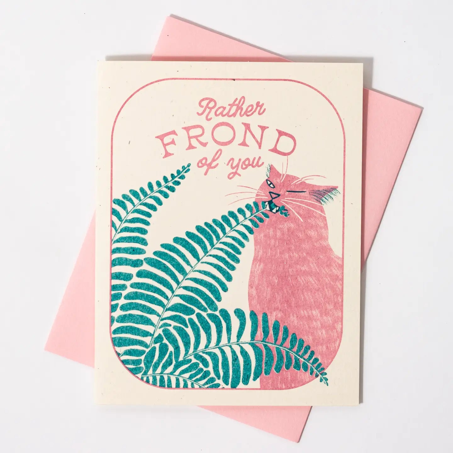 Bromstad Printing Co. - Risograph Wenskaart 'Rather Frond of You'