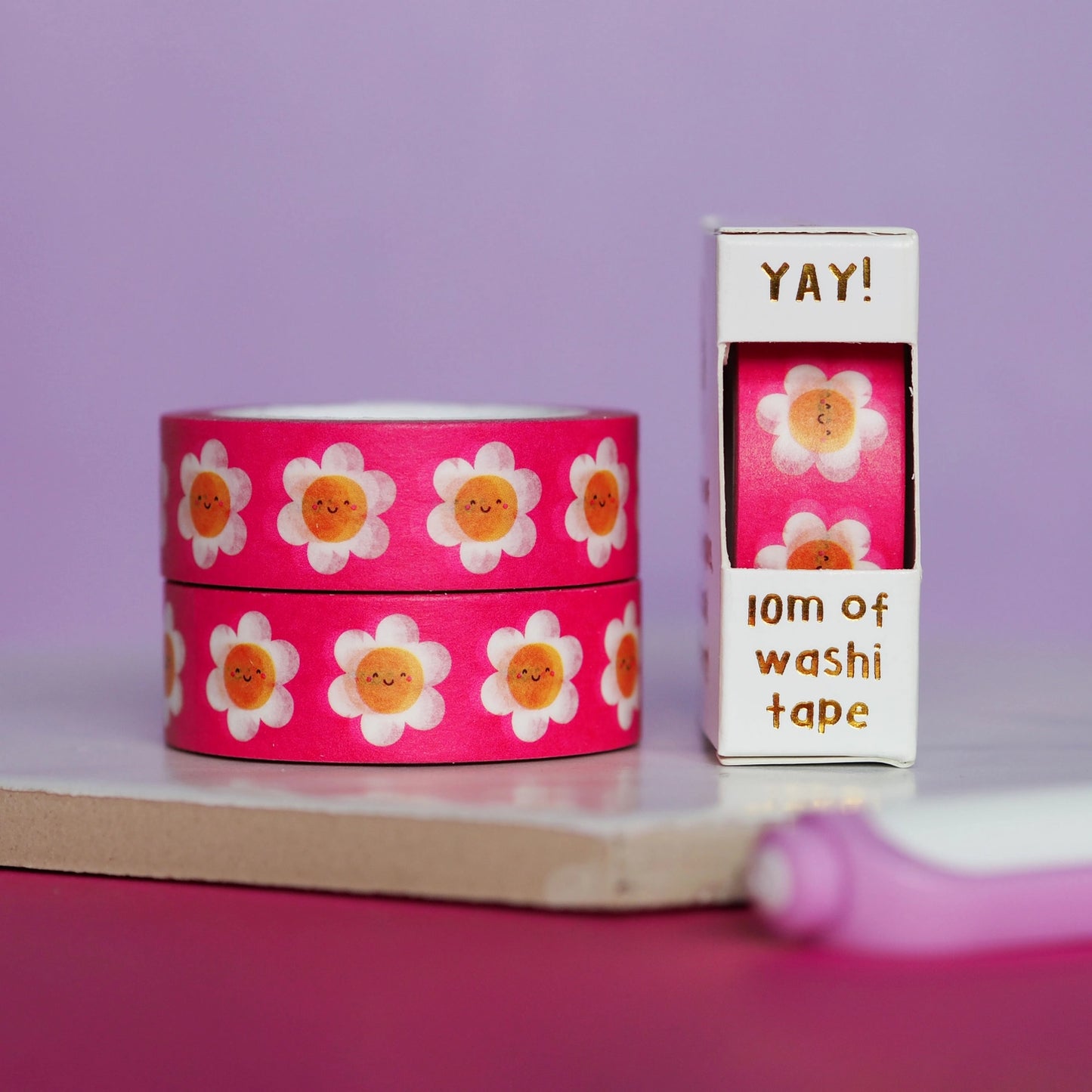 Pink Daisies Floral - Washi tape