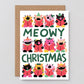 Wrap - Christmas card 'Meowy Christmas' with relief 