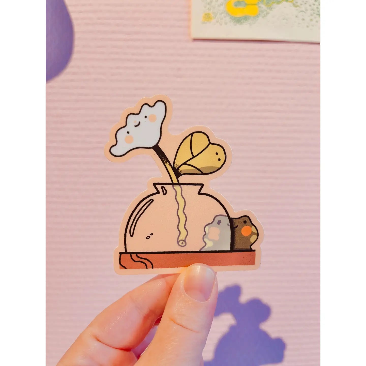 Bloemkolie Vinyl Sticker - Shy Frog