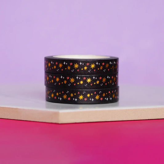 Nutmeg and Arlo Washi Tape - Black Stars (smal)