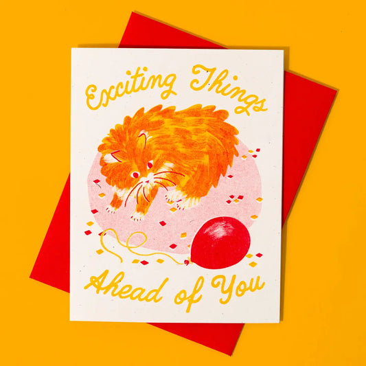 Bromstad Printing Co. - Risograph Verjaardagskaart 'Exciting Things Ahead' A2