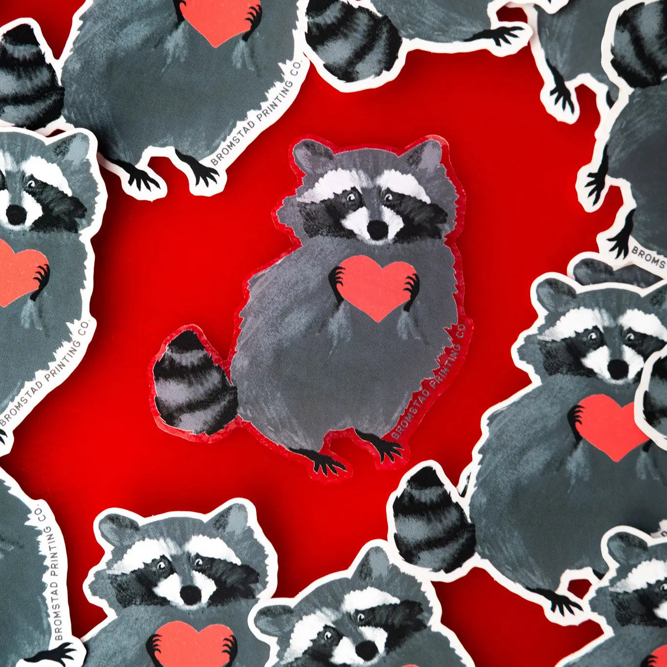 Bromstad Printing Co. 'Raccoon Love' - Clear Sticker