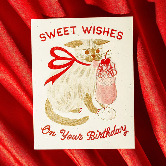 Bromstad Printing Co. - Risograph Verjaardagskaart 'Sweet Wishes'