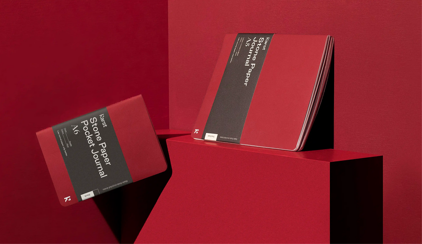 Karst Stone Paper Journal A5 Twin Pack - Pinot (Blank/Lined)