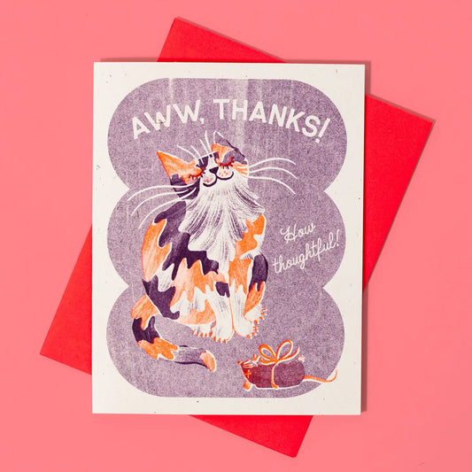 Bromstad Printing Co. - Risograph Wenskaart 'Aww, thanks!'